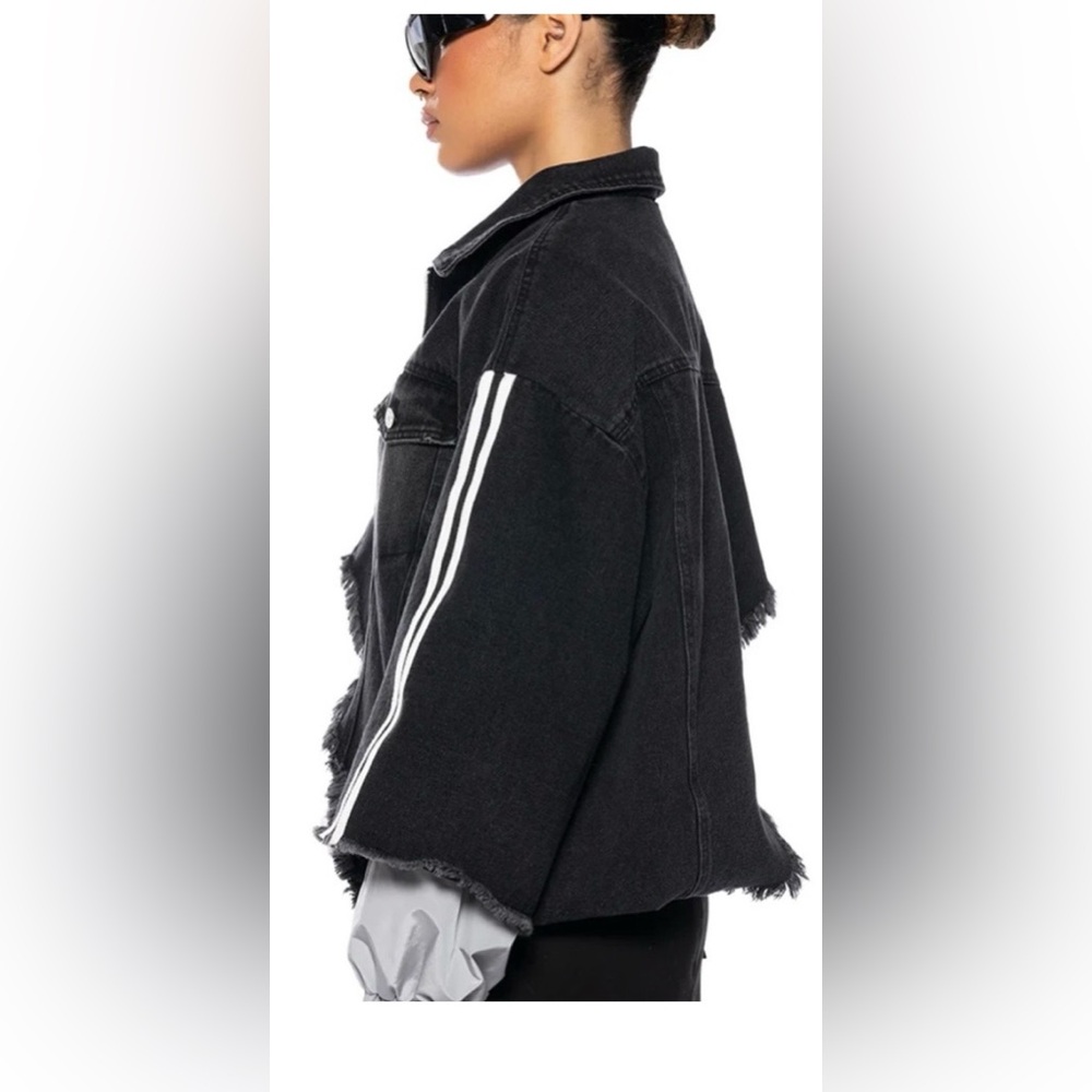 AKIRA Black denim one side and Gray nylon Jacket size XL - Picture 4 of 4